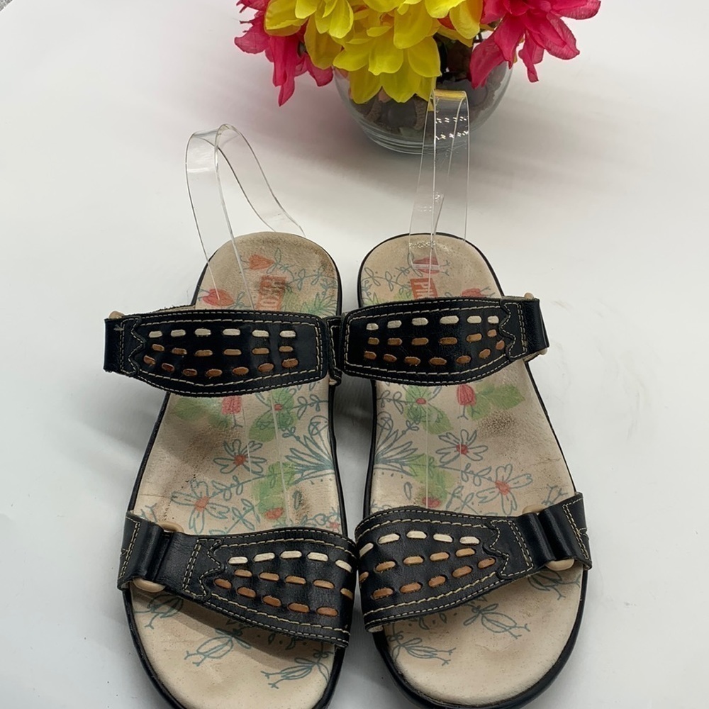 Pikolinos Black Leather Slip on sandals Sz EU 41. BSN0908F